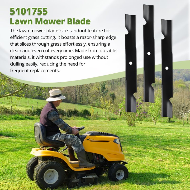 ranwin Replacement Lawn Mower Blades 5101755S – Compatible with Ferris 5020842, 5101755, 20842S, Sc ag 48111, 481708, 481712, Simplicity 5022808ASM – Fits 61-Inch Deck Mowers