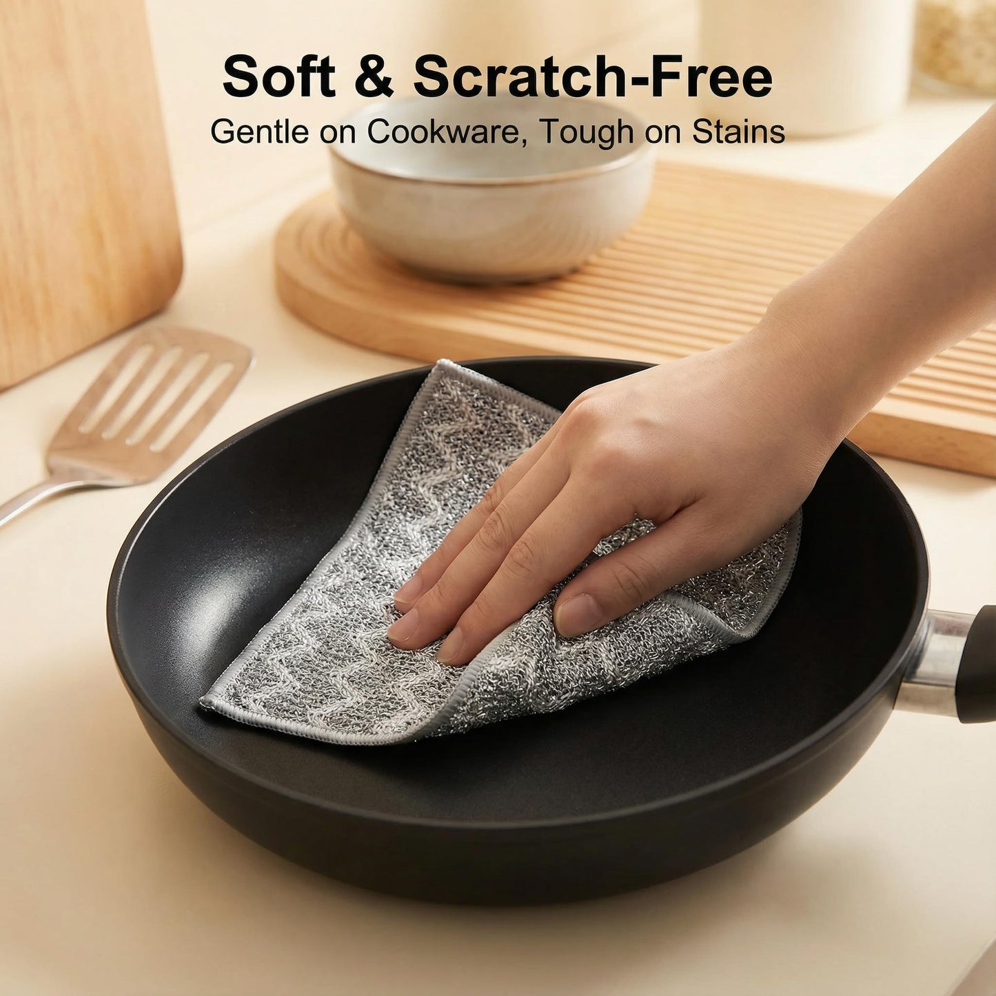 7 Pack Metal Dish Cloth, Non Scratch & Odor Steel Wool Scrubber | Reusable & Multipurpose Wire Dishwashing Rag for Wet & Dry Cleaning | Safe for Dishes, Sinks, Stove Tops & Nonstick Cookware
