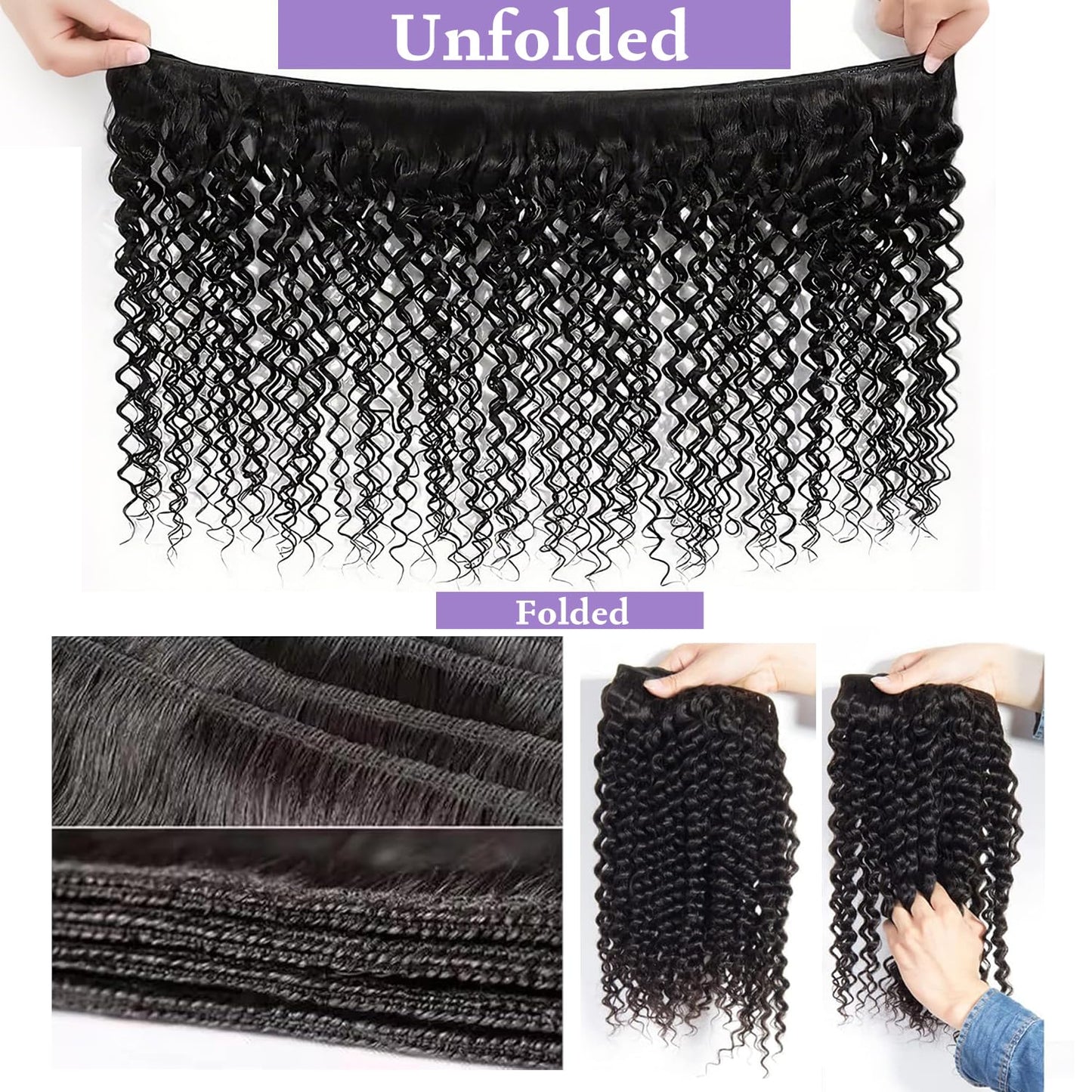 Human Hair Bundles Deep Wave Curly Bundle Human Hair Brazilian Virgin Hair 26 26 26 Inch 3 Bundles for Women 10A Grade Unprocessed Deep Curly Hair Bundle Weave Extensions Natural Black