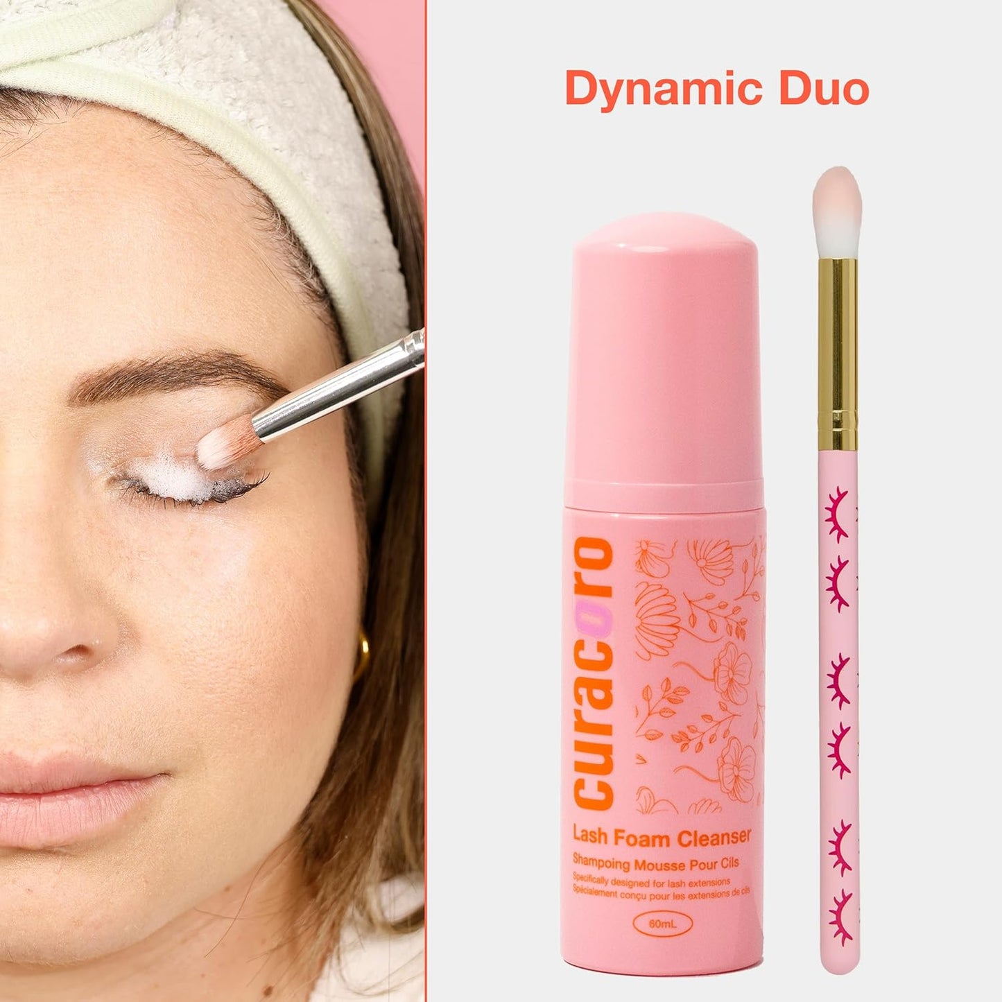 Lash Shampoo Brushes Set - Eyelash Cleansing Brush for Extensions | Soft Makeup Remover Tools (Pink, Pack of 10)