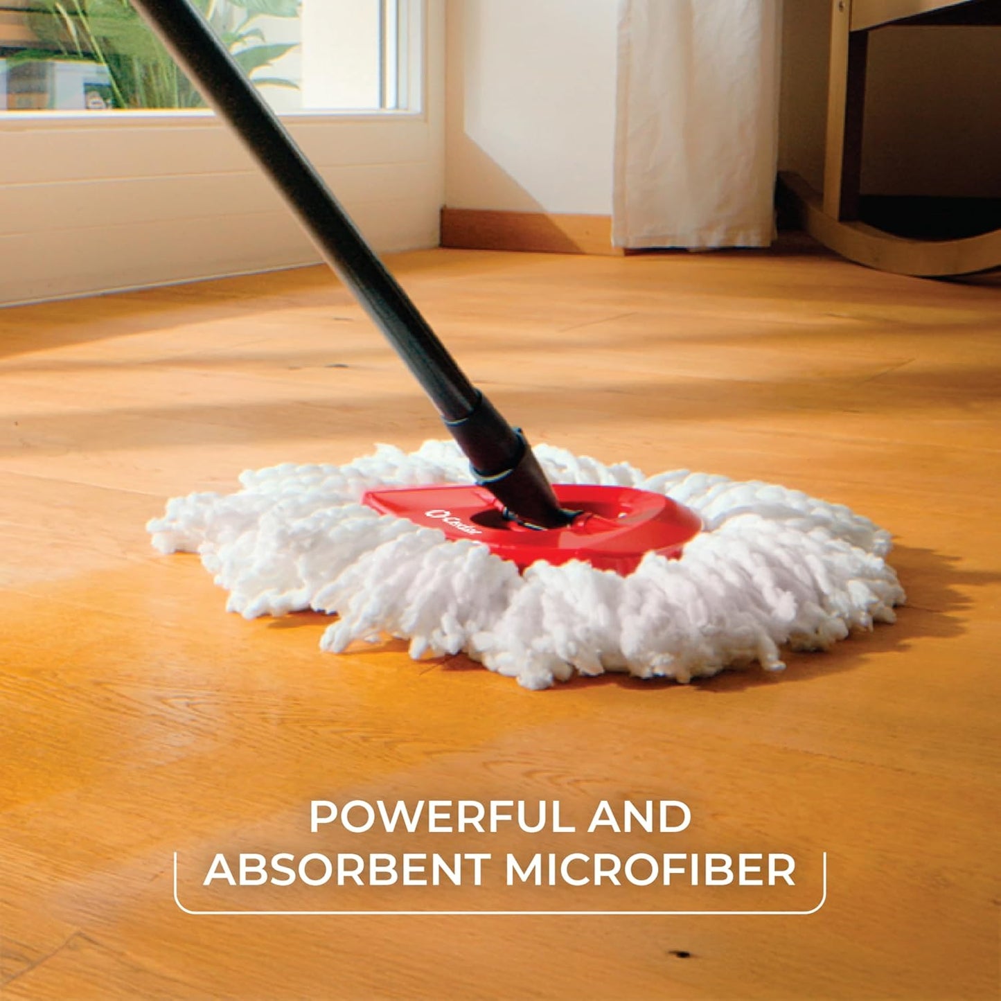 O-Cedar Microfiber Spin Mop System - EasyWring Floor Cleaning Bucket | Red & Gray Standard Size