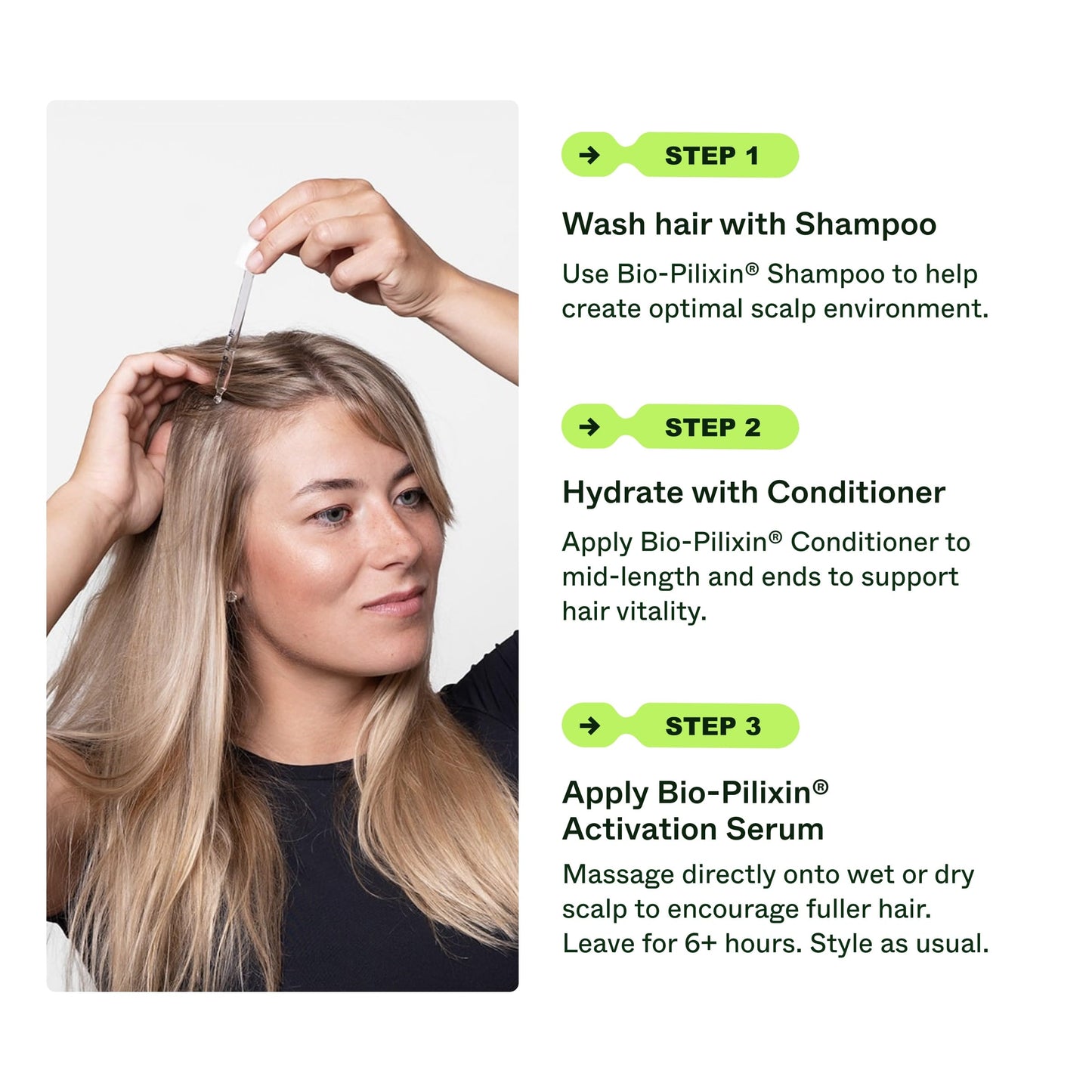 Scandinavian Biolabs Bio-Pilixin® Routine For Women | Helps with Shedding, Nurtures Hair Follicles, Enhances Hair Strength, Repairs Damaged Hair, Clinically Tested, Dermatologically Approved