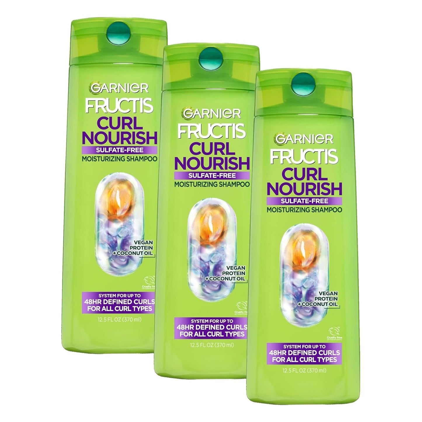 Garnier Fructis Curl Nourish Shampoo - Sulfate Free Moisturizing Formula | 12.5 Fl Oz