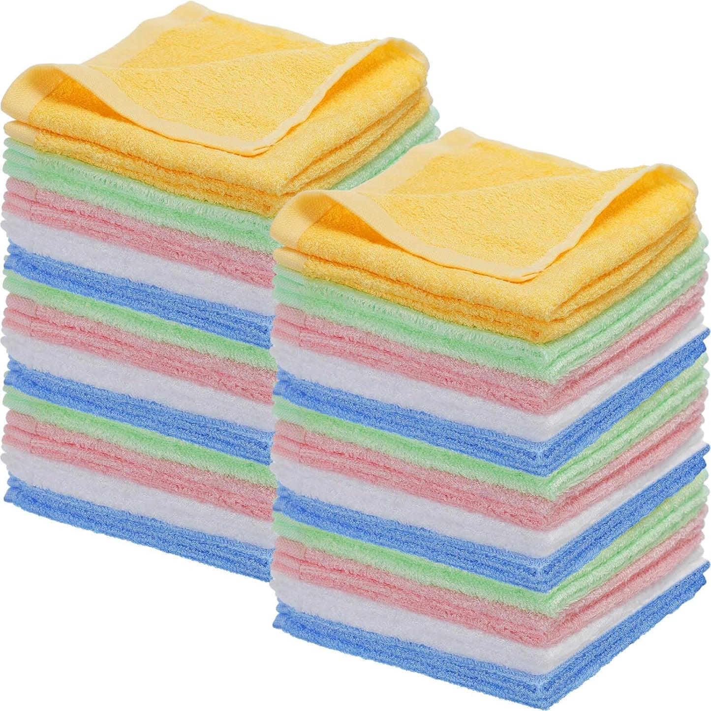40 Pcs Cotton Wash Cloths - Soft Quick-Drying Bath Towels for Women | 12 x 12 Inch, Black