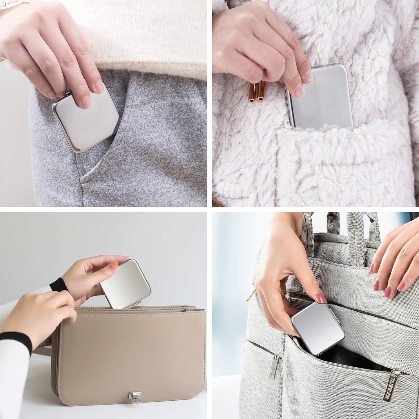 HSOOVZN Travel Makeup Mirror,Portable Folding Vanity Mirror 2-Sided Handheld Small Pocket Mirror Compact Portable for Handbag Purse Pocket(Round)