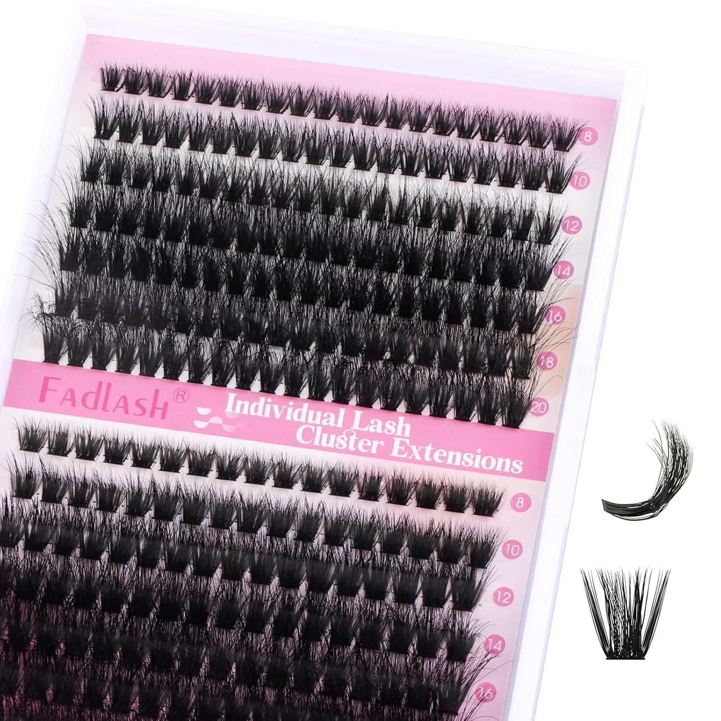 Cluster Lashes - D Curl Wispy Individual Eyelash Extensions for Natural Look | Reusable Fluffy DIY Kit (12-18mm Mix)
