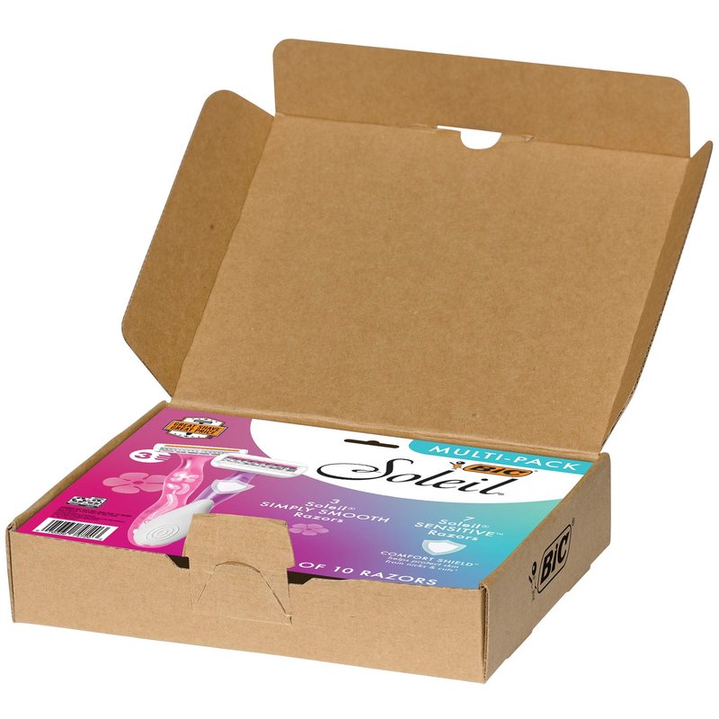 BIC Soleil Simply Smooth Women's Disposable Razors; 3 Blades With Moisture Strip For a Silky Smooth Shave; 10-Count