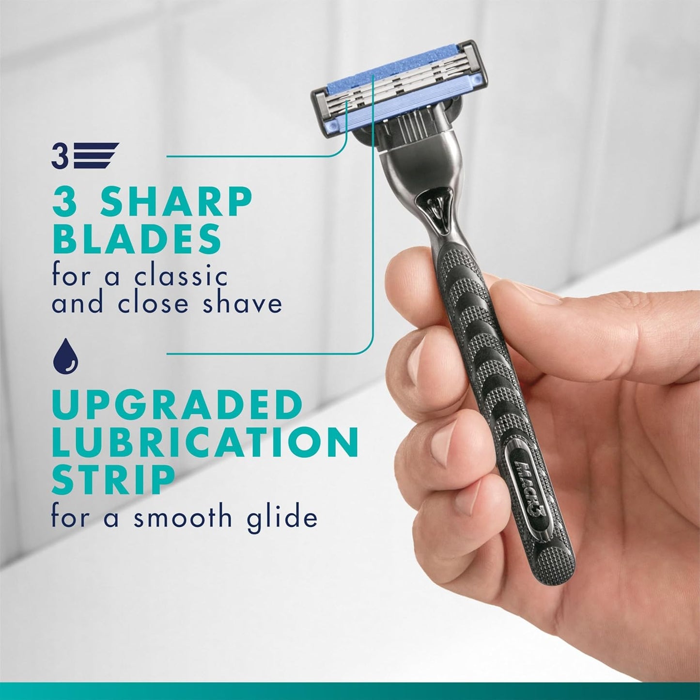 Gillette Mach3 Shaving Razor for Men - 3-Blade Handle & 10 Blade Refills | Smooth Grooming Experience