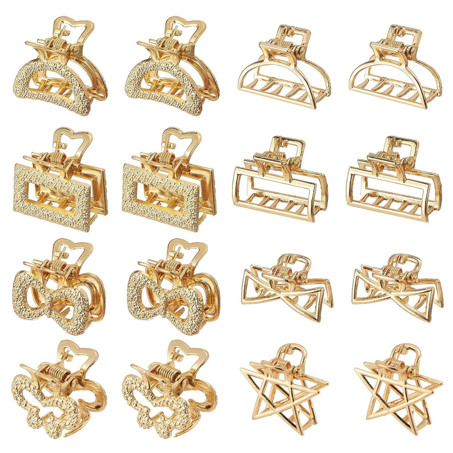 Colorful Mini Crystal Flower Hair Clips - 16PCS Non-Slip Claw Clips for Thin/Thick Curly Hair