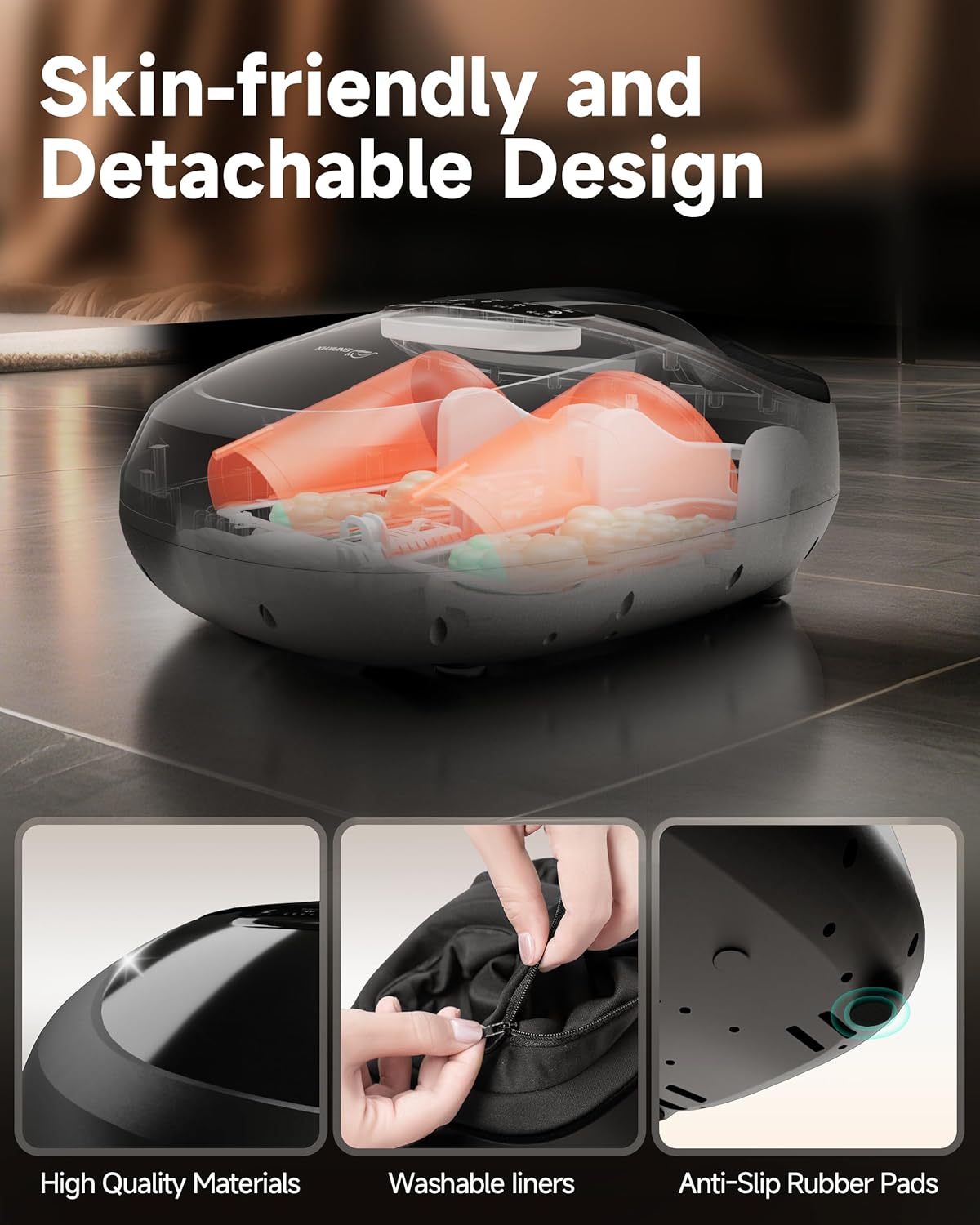 Snailax Shiatsu Foot Massager for Plantar Fasciitis | Heat & Kneading Function, Remote Control, Foot Warmer
