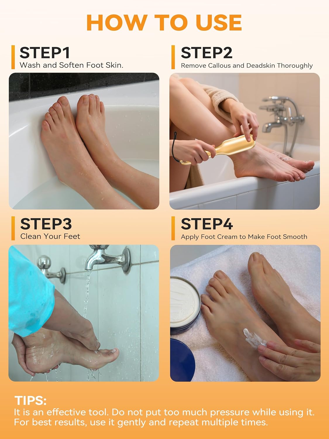 Nano Glass Foot File - Professional Hard Skin Callus Remover with Anti-Slip Handle | Ideal Gift for Beauty Lovers - Golden