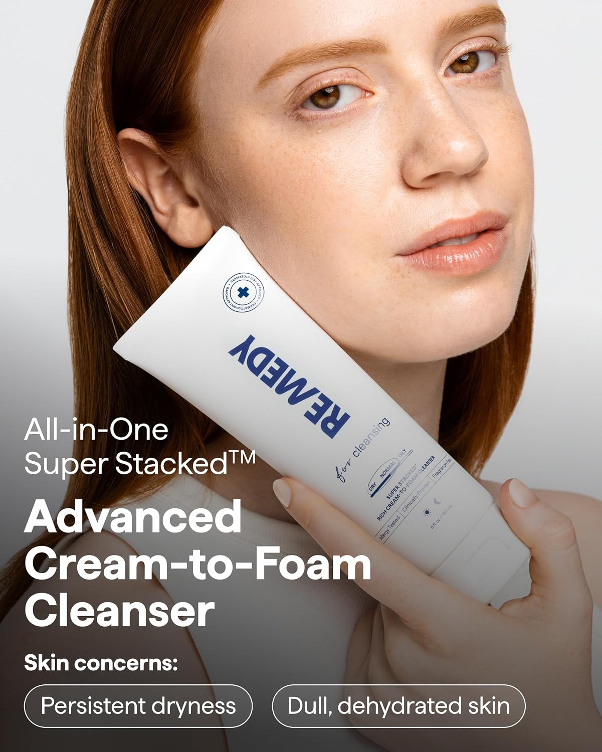 Hydrating Face Wash - Remedy Cream-to-Foam Cleanser with Ceramides, Hyaluronic Acid & Glycerin | Fragrance-Free, 5 fl. oz