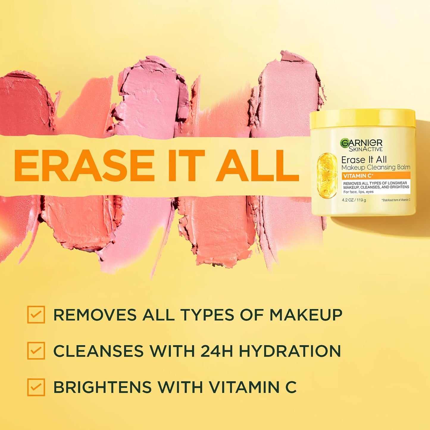 Garnier Makeup Cleansing Balm - Brightening Facial Cleanser with Vitamin C | 4.2 Oz