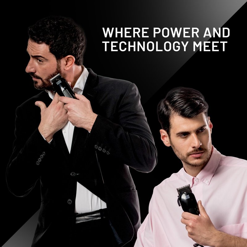 GA.MA Magnetic Clipper Pro 9 Xpert, High-Performance Motor, DLC F-Wedge Blade, Adjustable Taper Lever, 4 Combs