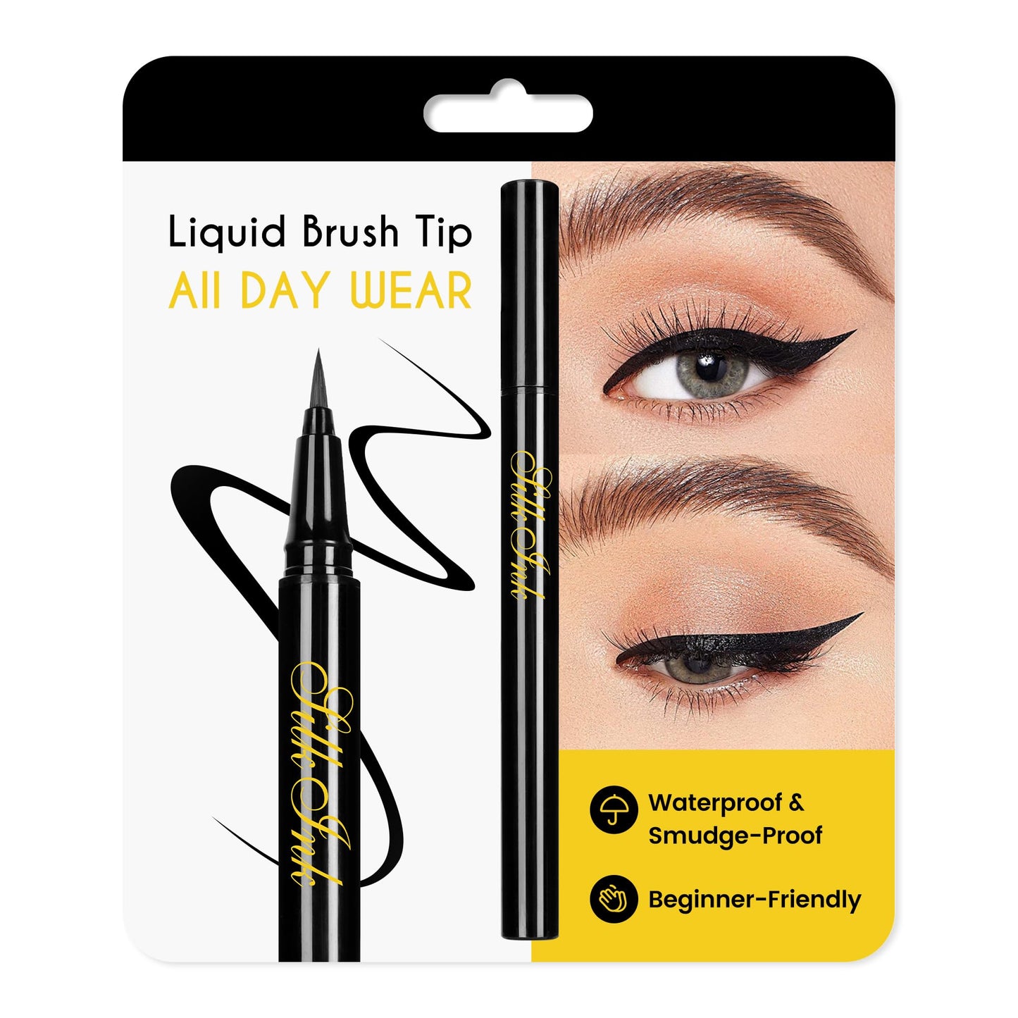 CILIYA Professional Cosmetics Liquid Eyeliner, Waterproof Liquid Eyeliner Pen - Black, Vegan Formula