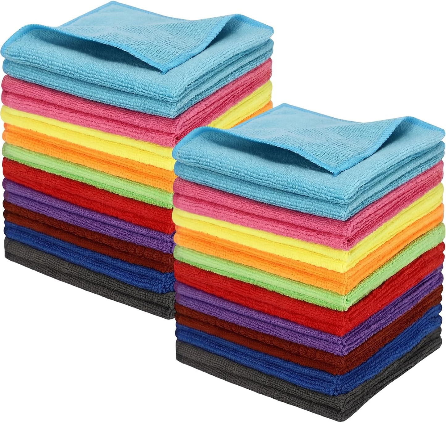 40 Pcs Cotton Wash Cloths - Soft Quick-Drying Bath Towels for Women | White, 10 x 10 Inch