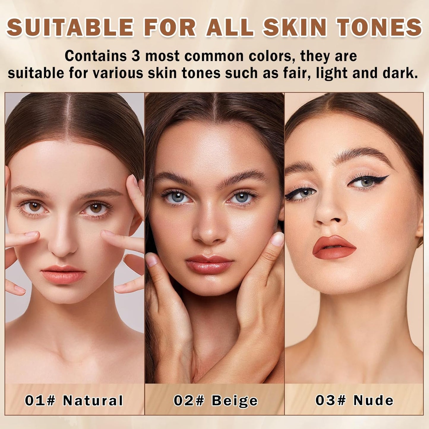 Flawless Airbrush Makeup Foundation - Lightweight & Buildable Coverage for Mature Skin | 02 Beige