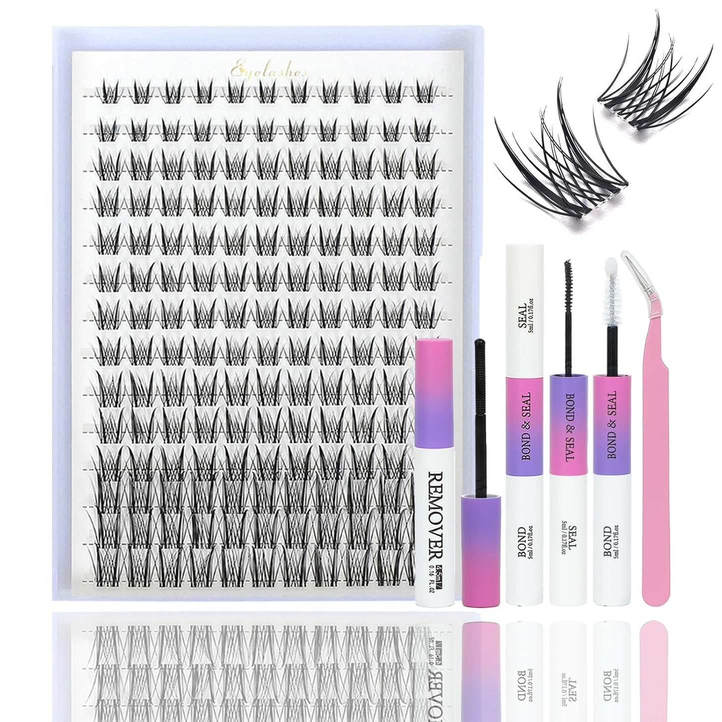 Eyelash Clusters Kit - 560 Pcs Fluffy D Curl Individual Lash Extensions | 9-16mm Length