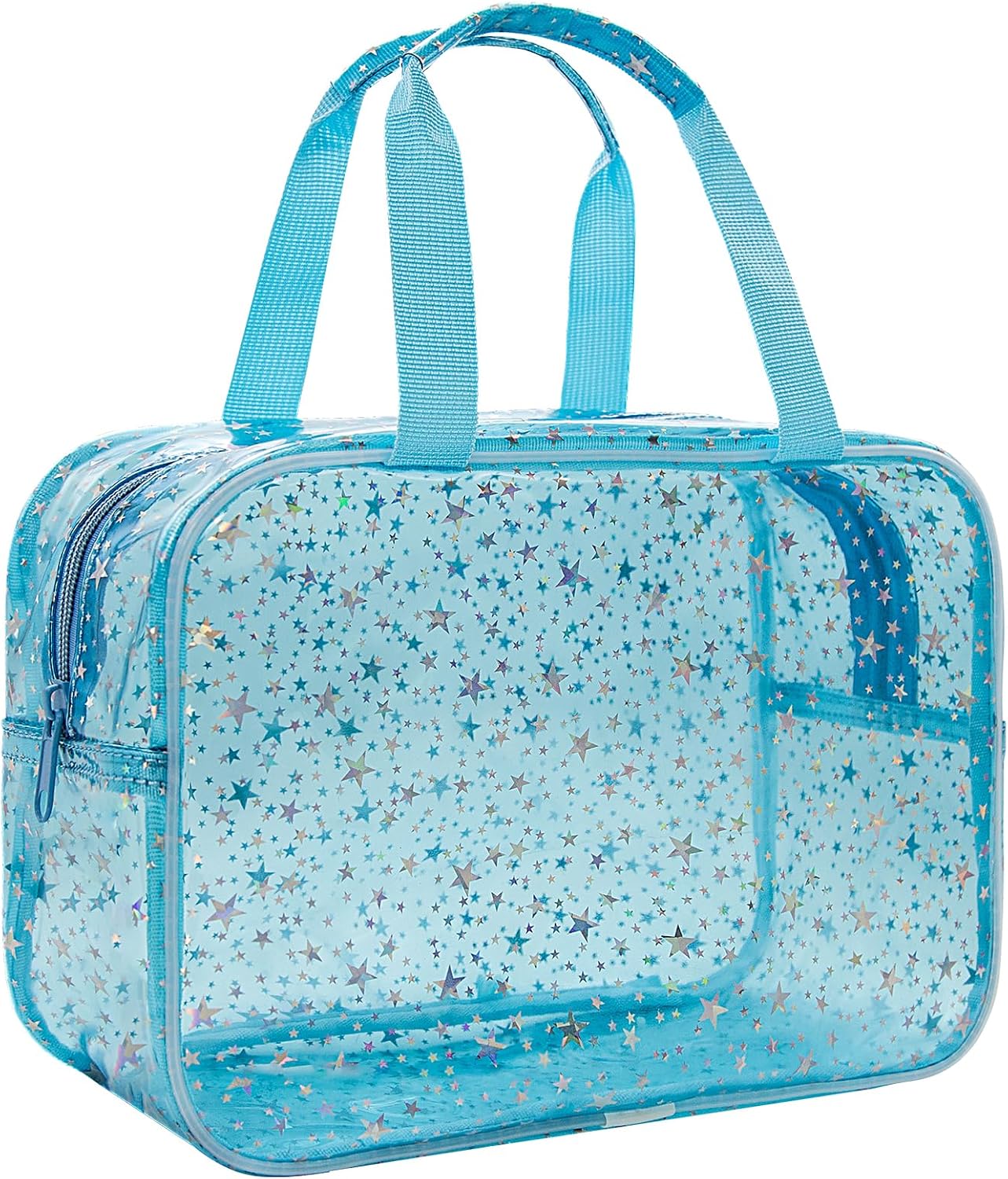 Personalized Pink Clear Makeup Bag - Large Cosmetic Organizer for Travel | Ideal Gift for Women & Girls