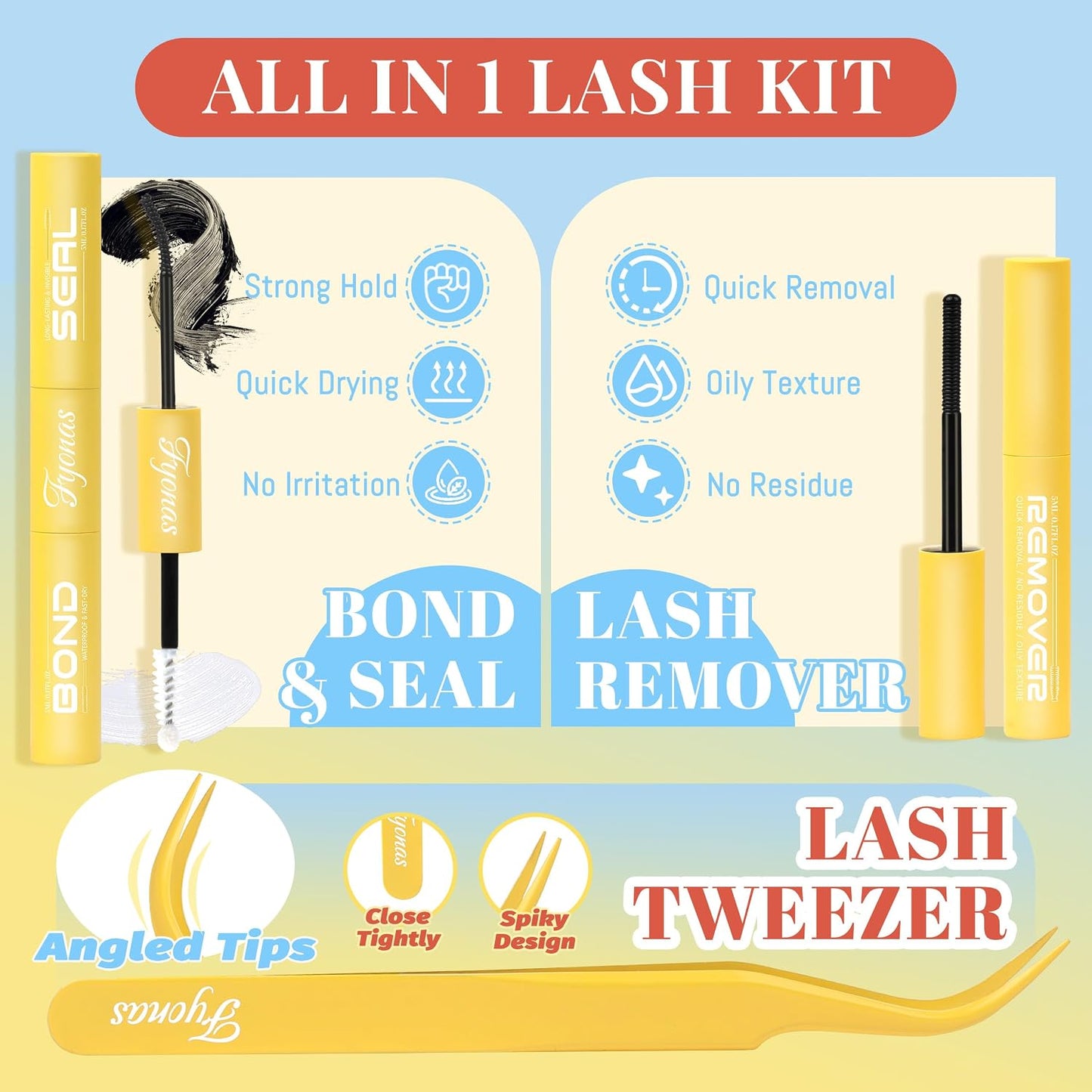 Manga Lash Clusters Kit - Spiky Anime Eyelash Extensions 270 Pcs | D Curl, 10-16mm, Fluffy & Natural Look