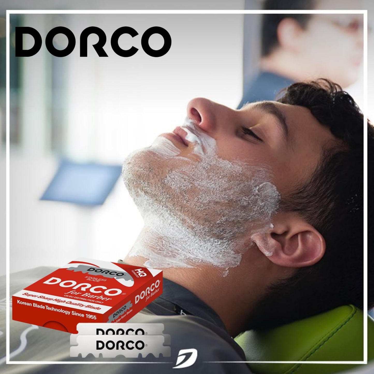 the shave factory Straight Edge Razor Kit (Black / 100 Dorco Single Edge Razor Blades Red)