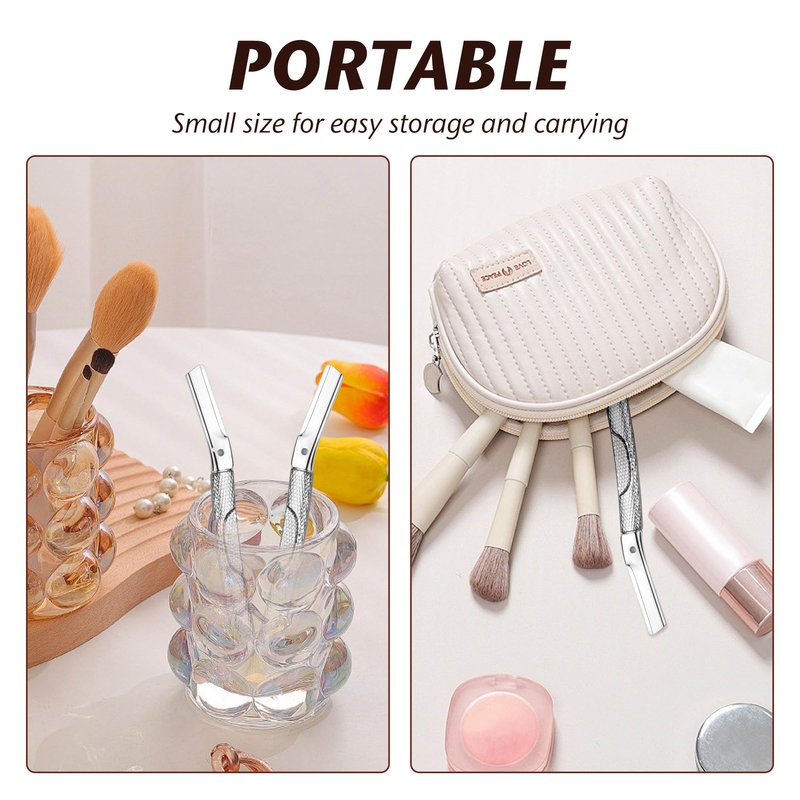 Dermaplaning Tool for Face, Eyebrow Razor, Eyebrow Shaping, Eyebrow Hair Trimmer and Shaver with Protective Cover, Facial Hair Remover for Women, Hair Removal and Exfoliation (Silver)