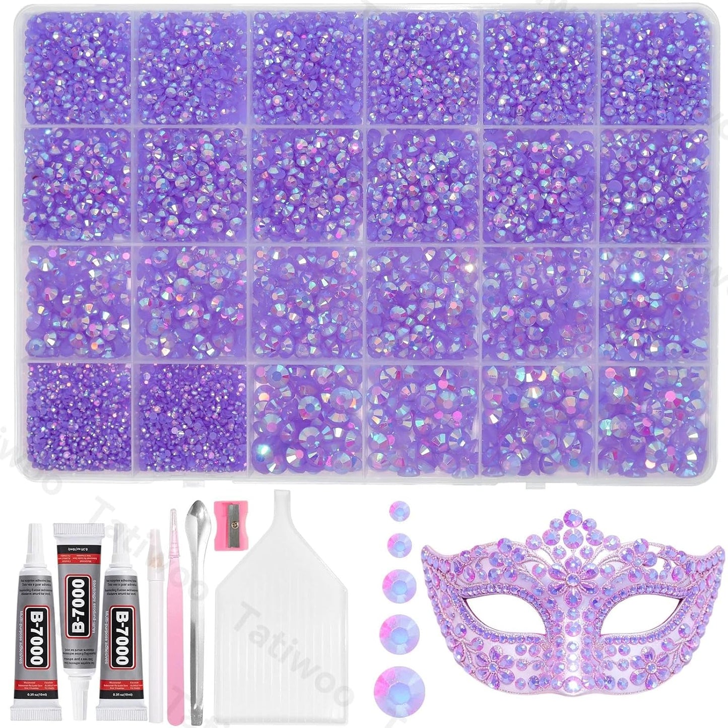 Light Pink Flatback Jelly Resin Rhinestones - 20000 Pcs Mix Sizes 2-6mm for Crafting & DIY Makeup Tumblers