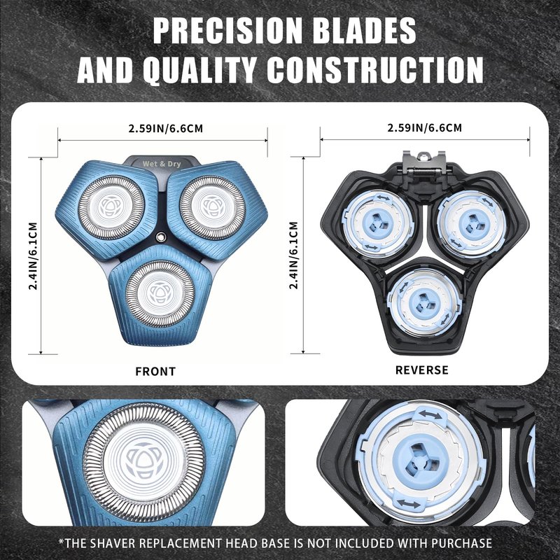 SH71/50 Shaving Heads Compatible with Phili*s Shavers Series S5000 (S5XXX),S7000 (S7XXX) for SH60/70 and SH70/70 (Blue)