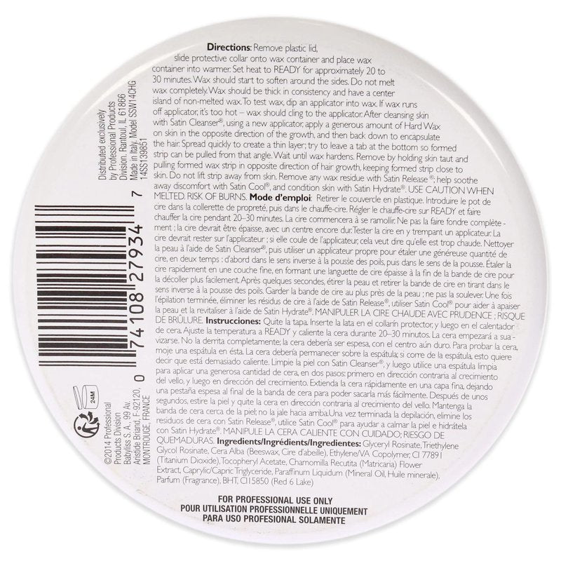 Satin Smooth Wild Cherry Hard Hair Removal Wax with Vitamin E 14oz. (Pack of 2)
