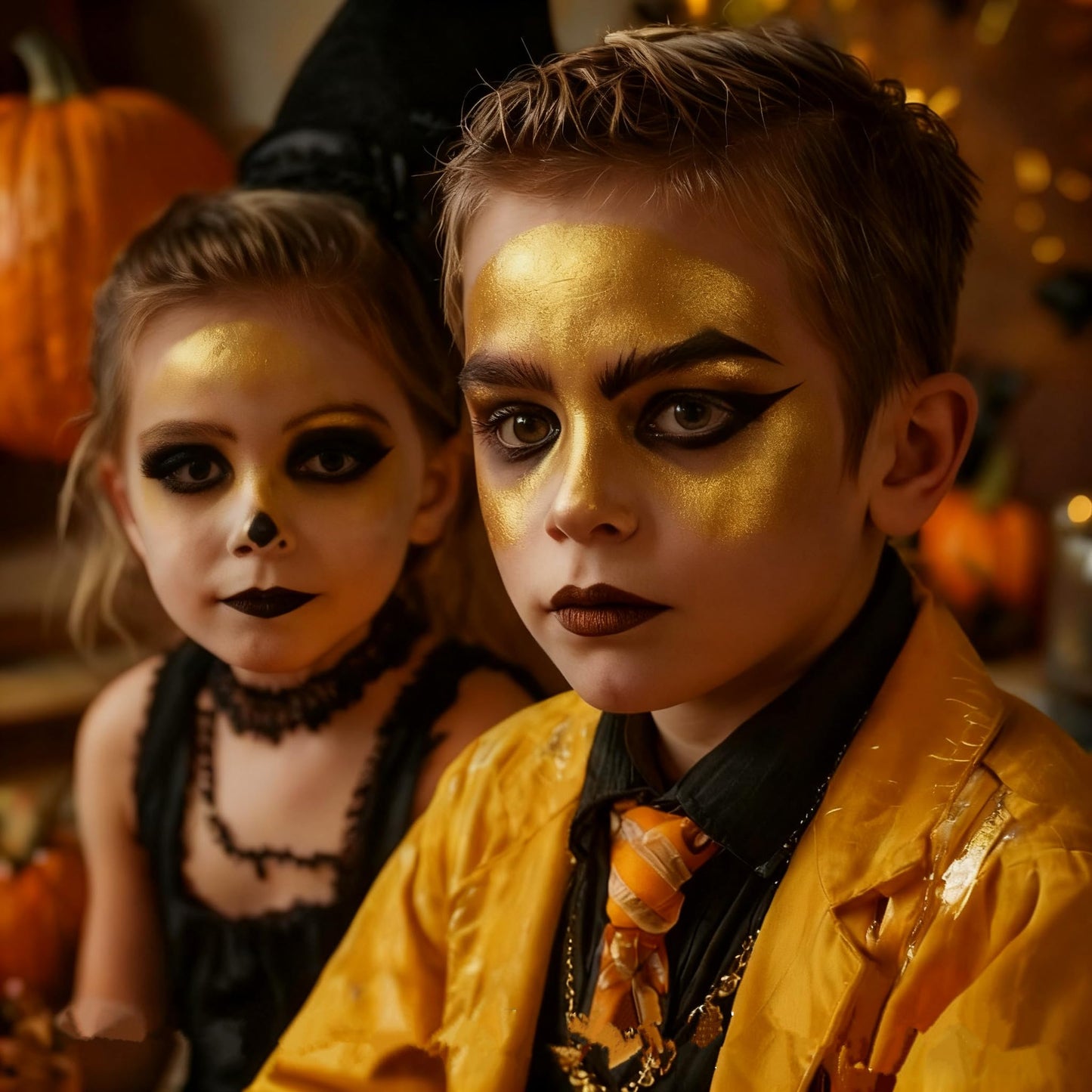 Go Ho Cream-Blendable Gold Face Paint (1.06 oz),Waterproof Gold Face Paint Stick for Halloween Cosplay Zombie Vampire Skeleton Clown SFX Makeup,Gold Eye Black Stick