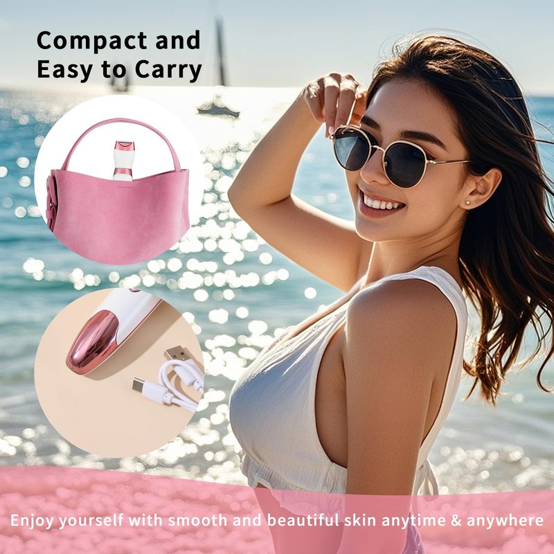 Bikini Trimmer for Women with LED Display - 5-in-1 Rechargeable Electric Shaver, Painless Pubic Hair Trimmer for Face Nose Eyebrow Arms Armpit Legs Pubic Area (Pink)