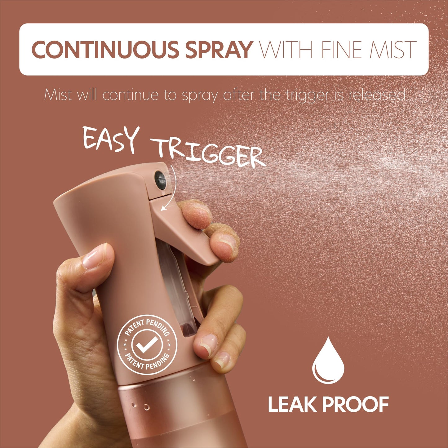 10 OZ Continuous Spray Bottles - Ultra Fine Mist Sprayer | Water Spray Bottle For Hair Stuff, Mister Spray Bottle For Plants Mister | Hair Spray Bottles For Hairstyling, Cleaning, Salons