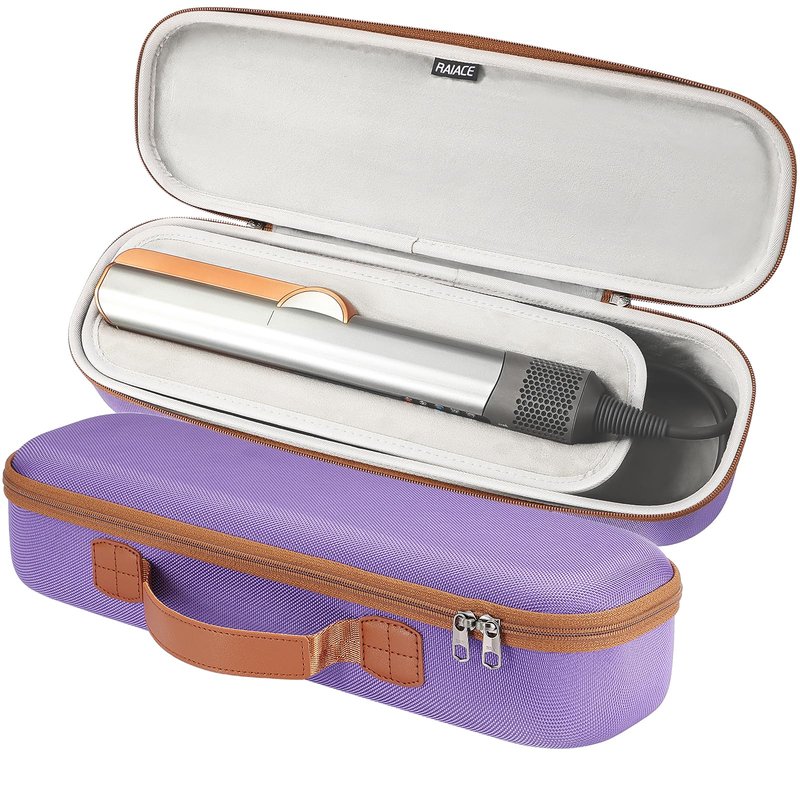 RAIACE Hard Storage Case Compatible with Dyson Airstrait Straightener, Travel Carrying Bag. (case only). - Purple
