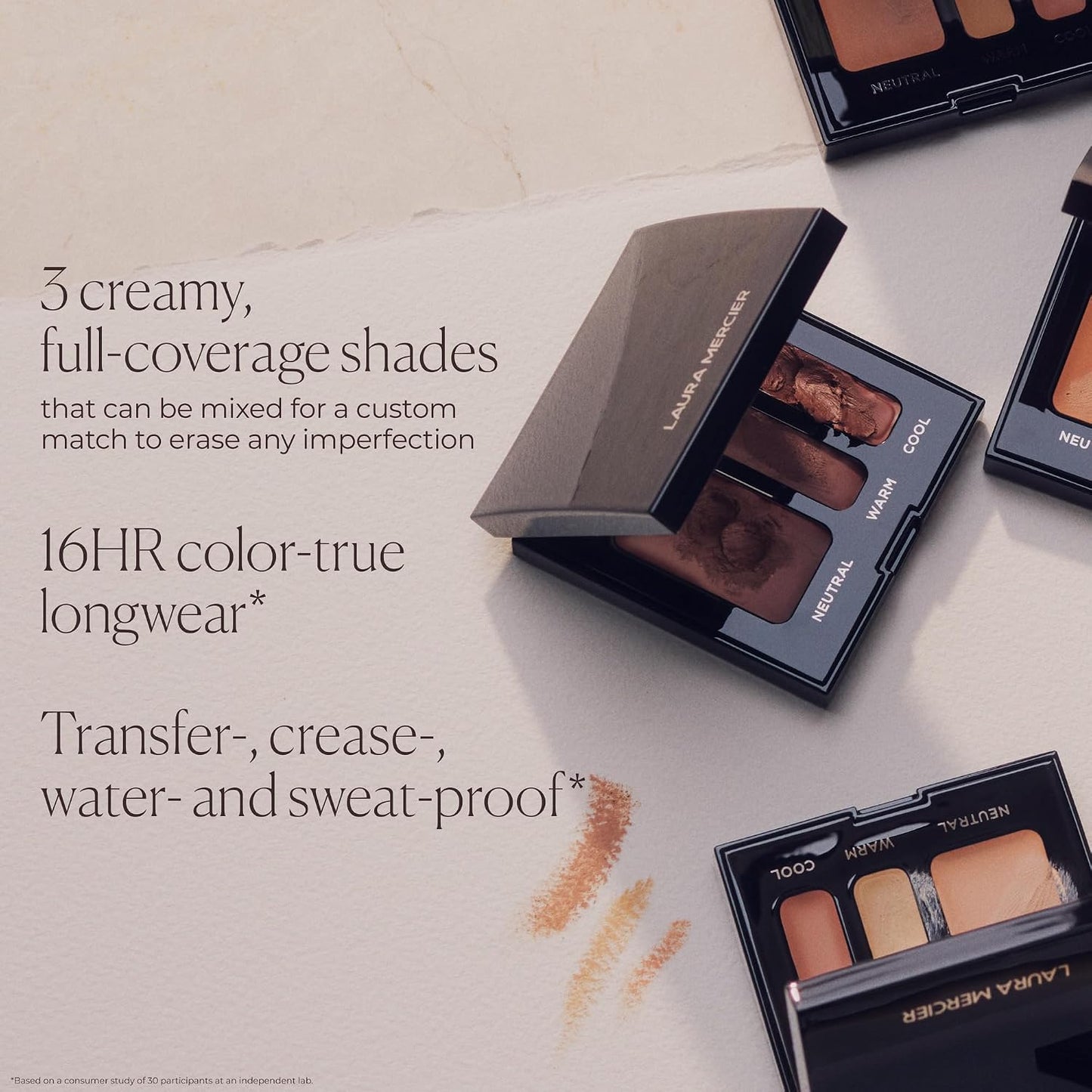 Laura Mercier Secret Camouflage Concealer - Customizable Full Coverage Cream, 16HR Wear, Natural Matte Finish | Multi-Tone Compact