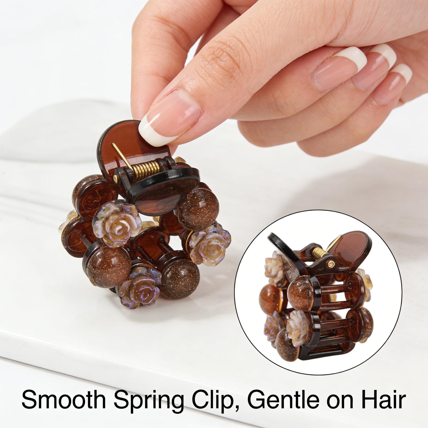2-Pack Premium Rhinestone Hair Claw Clip, Fine to Thick Hair Clip for Strong Hold and Elegant Updos - Hair Accessories for Women