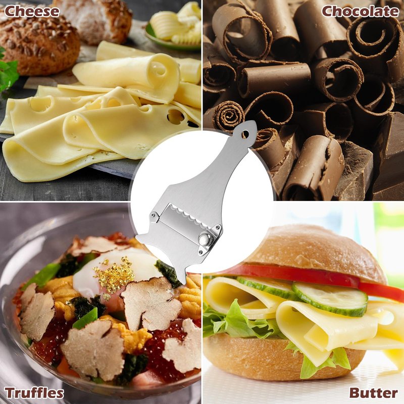 NOLITOY Professional Stainless Steel Truffle Slicer with Adjustable Blade, Truffle Cutter Cheese Scraper Chocolate Shaver Vegetable Peeler