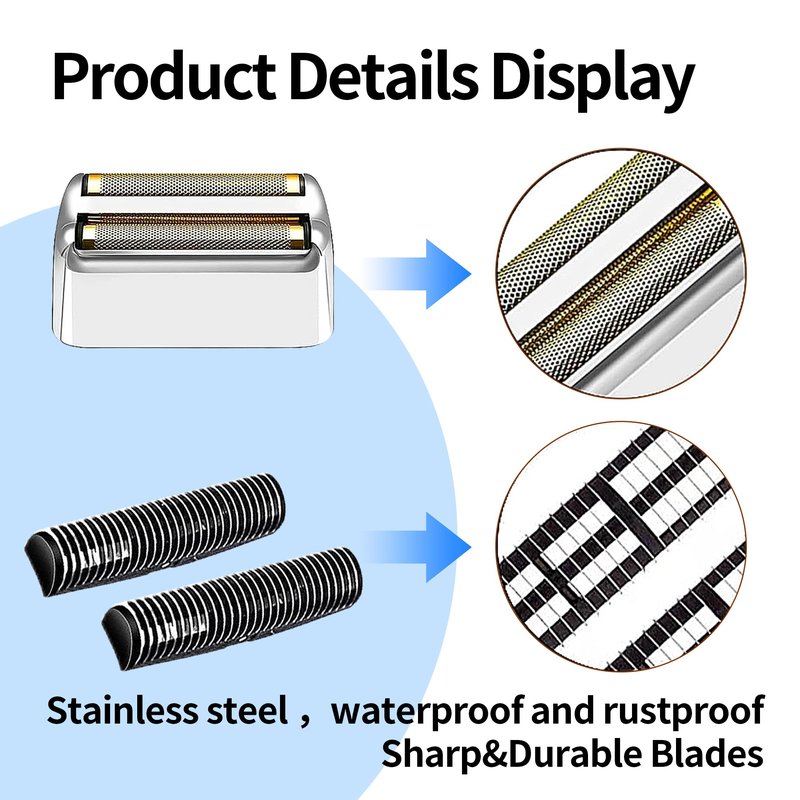 1 Pack Professional Replacement Foil and Cutters for BaBylissPRO Barberology Double Foil Shaver, Compatible with BaBylissPRO Barberology FXFS2 Shaver，Silver