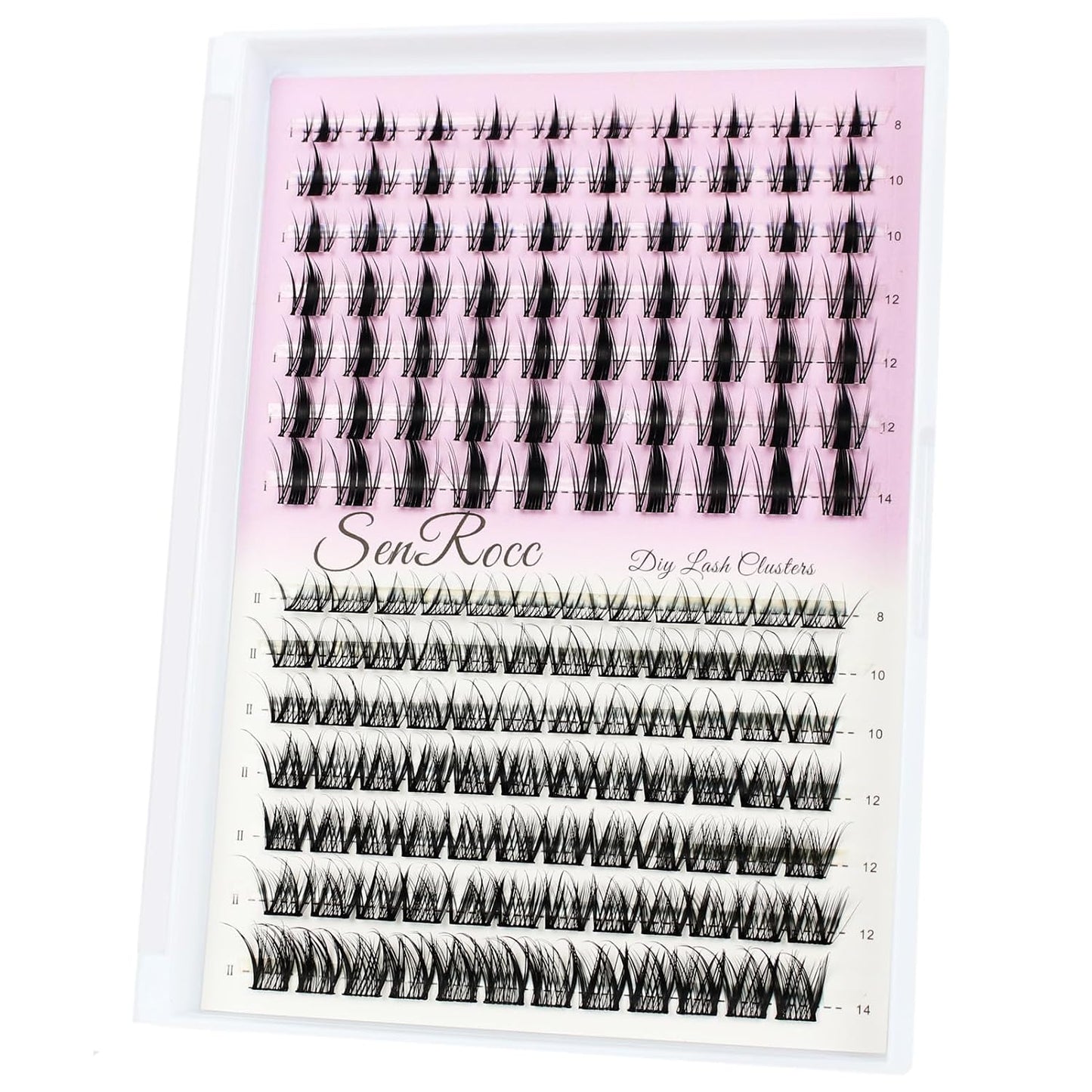 Wispy Individual Lash Clusters - DIY Eyelash Extensions for Natural Look | 8-14mm D Curve Mixed Tray