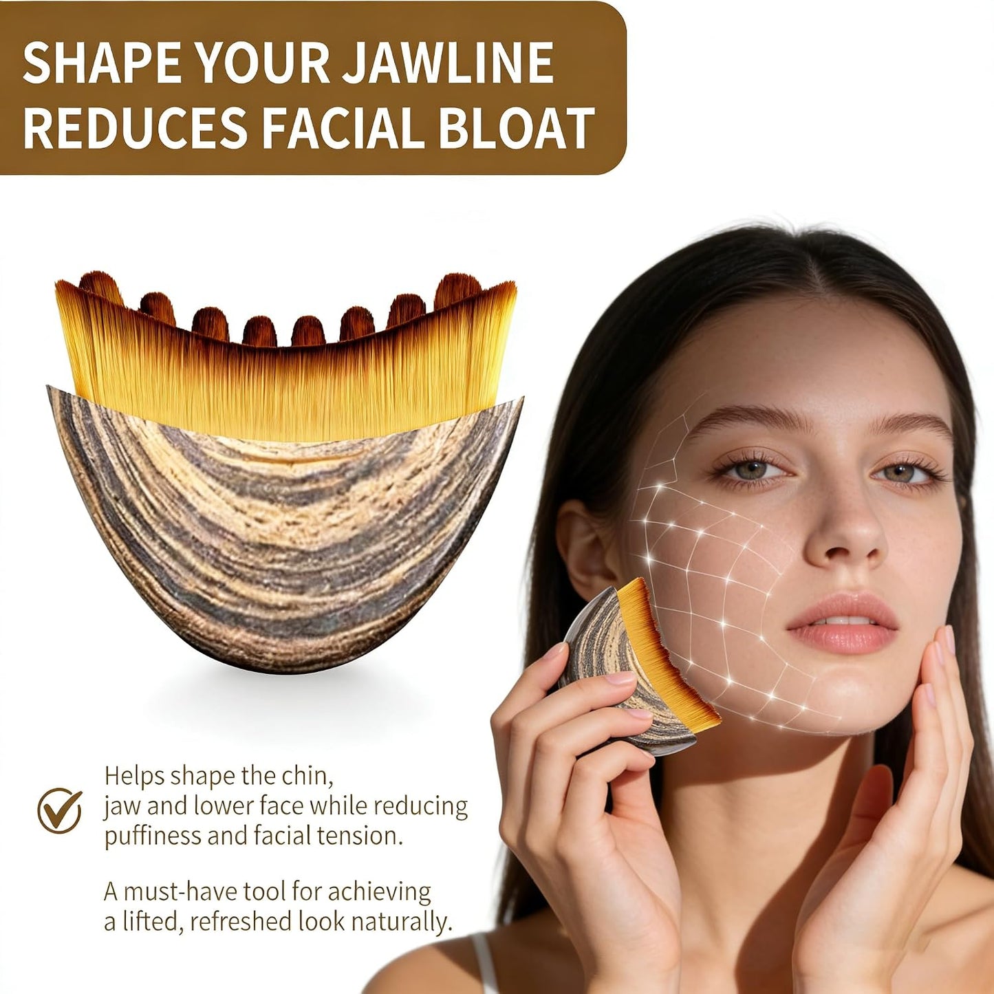 Lymphatic Drainage Massager - Gua Sha Facial Tool for Anti-Puffiness & Double Chin Reduction | Detox Lift for Glowing Skin