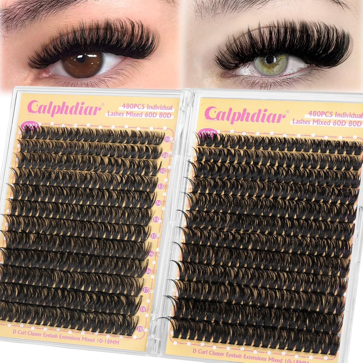 Eyelash Extensions - Enchantress Volume Cluster Lashes | Wispy 10-18mm D-Curl Soft Band for Easy DIY Application