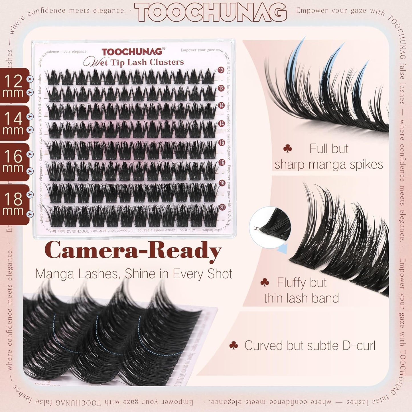 Anime Lash Clusters - 12-20mm Volume Extensions for DIY Manga Looks | D Curly Wispy Lashes