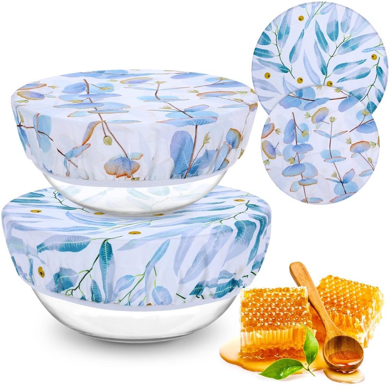 Revahope 2 Large Reusable Beeswax Bowl Covers for Bread Proofing, 10/12 Inch Elastic Beeswax Wraps Cotton Cloth Sourdough Bowl Covers for Proofing Baskets, Mixer Bowls, Food Storage Containers