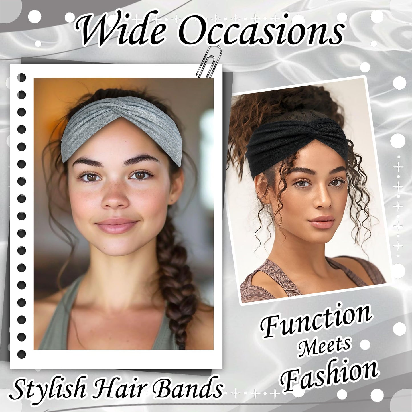 ZUYASEZ 3 Pack Boho Headbands for Women Short Twist Turban Headbands Elastic Non Slip Hair Bands Womens Workout Hair Wraps Accessories