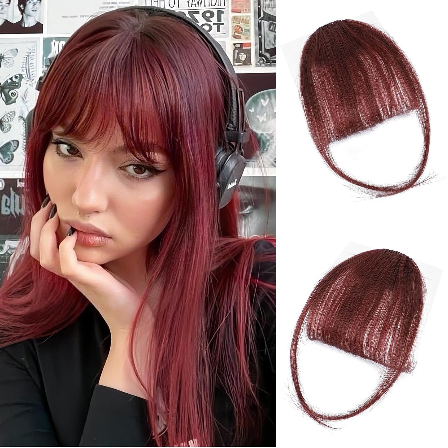 Clip-In Bangs - 100% Real Human Hair Wispy Fringe Hairpiece | Natural Ash Blonde for Daily Wear & Festivals