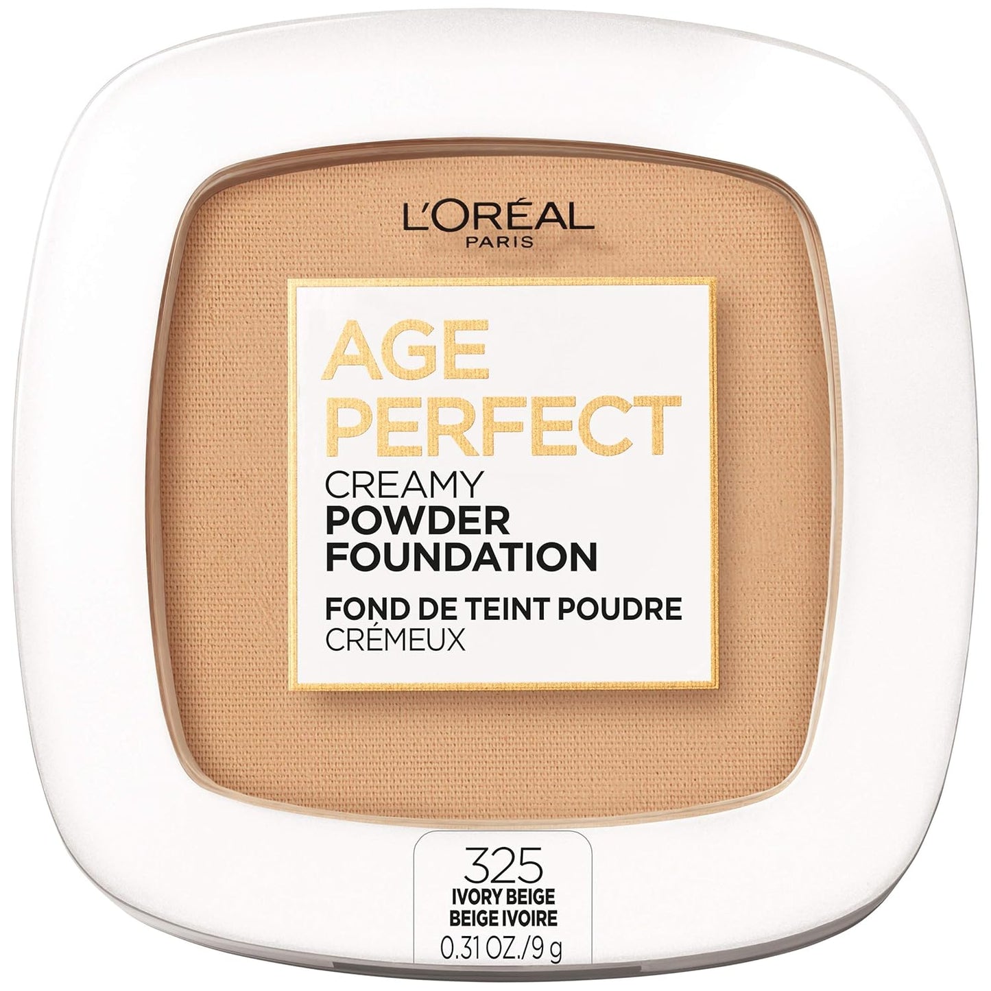 L'Oreal Paris Age Perfect Creamy Powder Foundation - 320 Warm Beige | 0.31 Ounce Compact