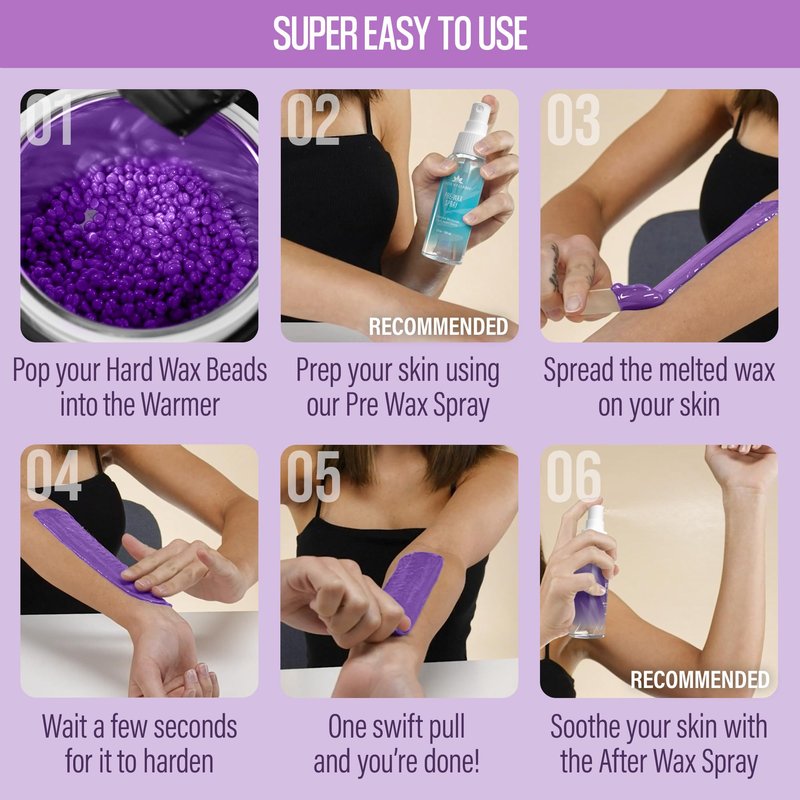 Tress Wellness Wax Beads - Safe for Skin - Dermatologically Tested - At-Home Kit for Bikini, Lavender 2 x 1.2lb, 2 pack