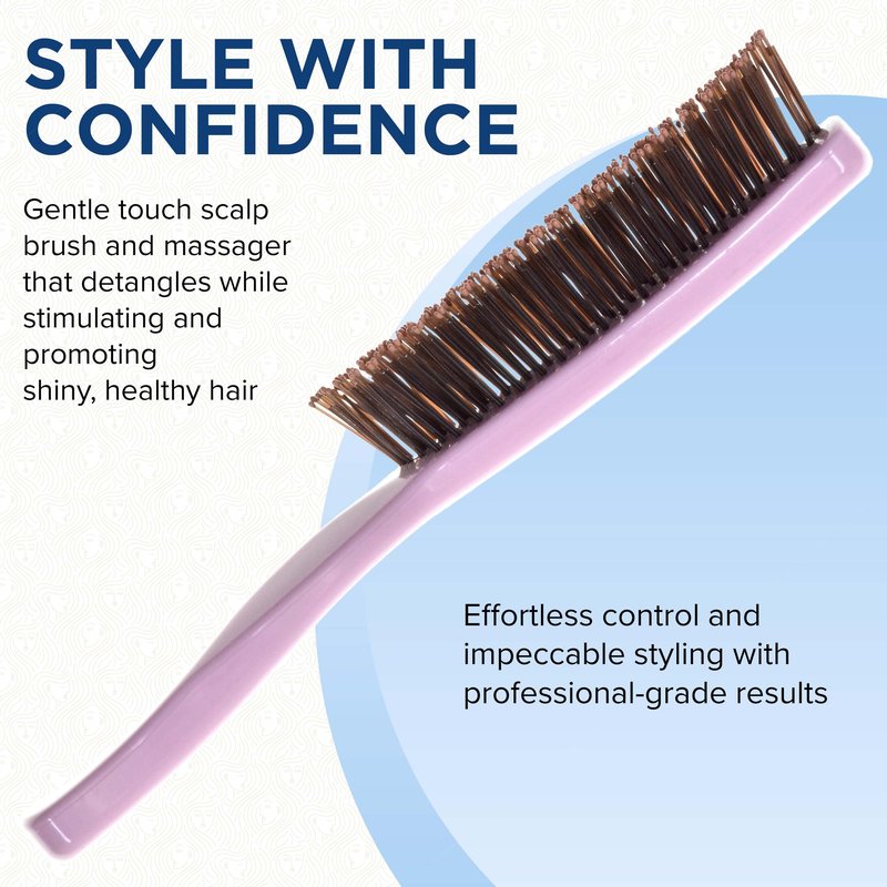 GIORGIO Hair Brush for Men and Women, Gentle Mini Hair Detangler Brush, Dual Length Bristles, Scalp Massager, Travel Detangling Brush, All Hair Types, Pink