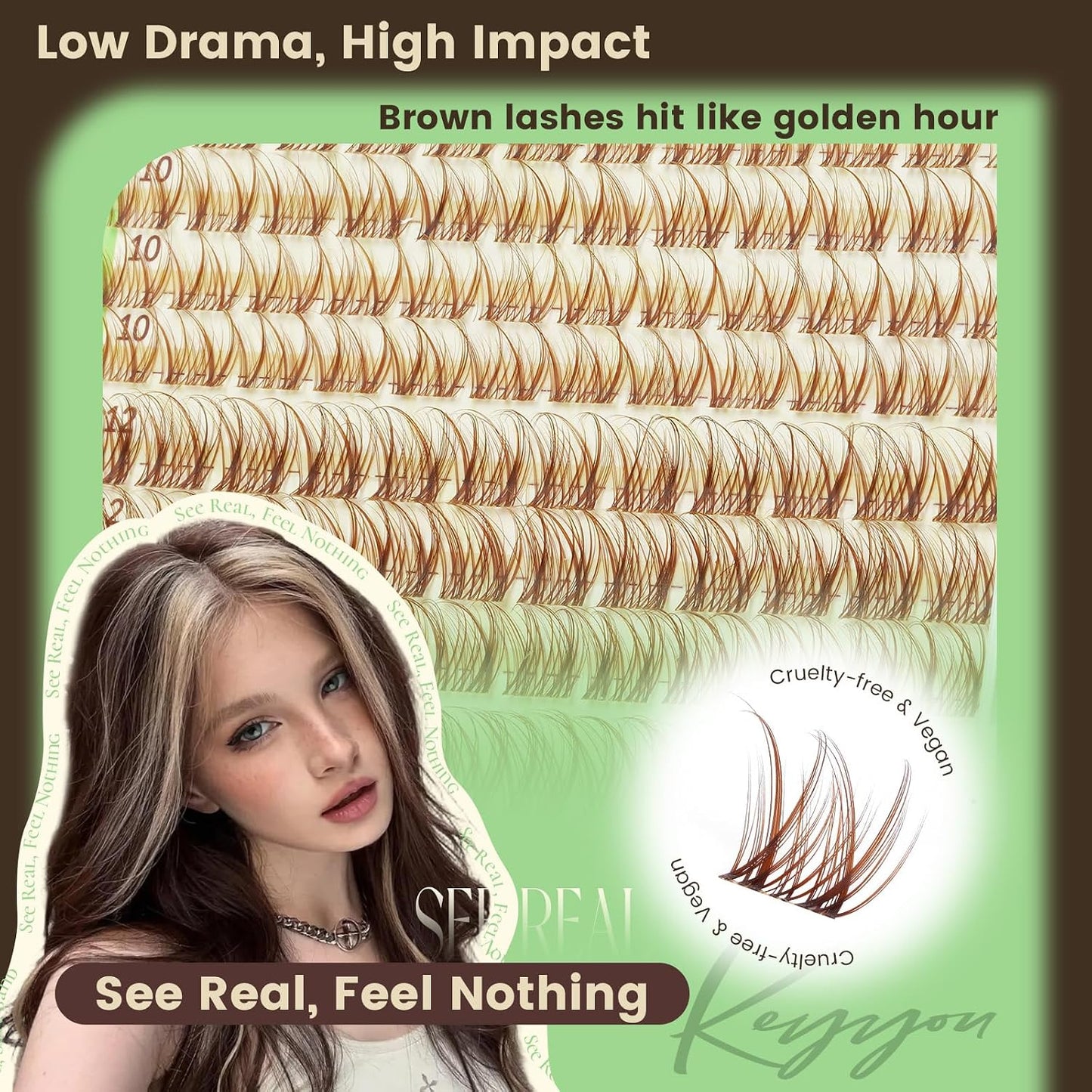 Spider Lash Clusters - Natural Wispy C Curl 8-16mm | Invisible Band DIY Eyelash for Anime Look