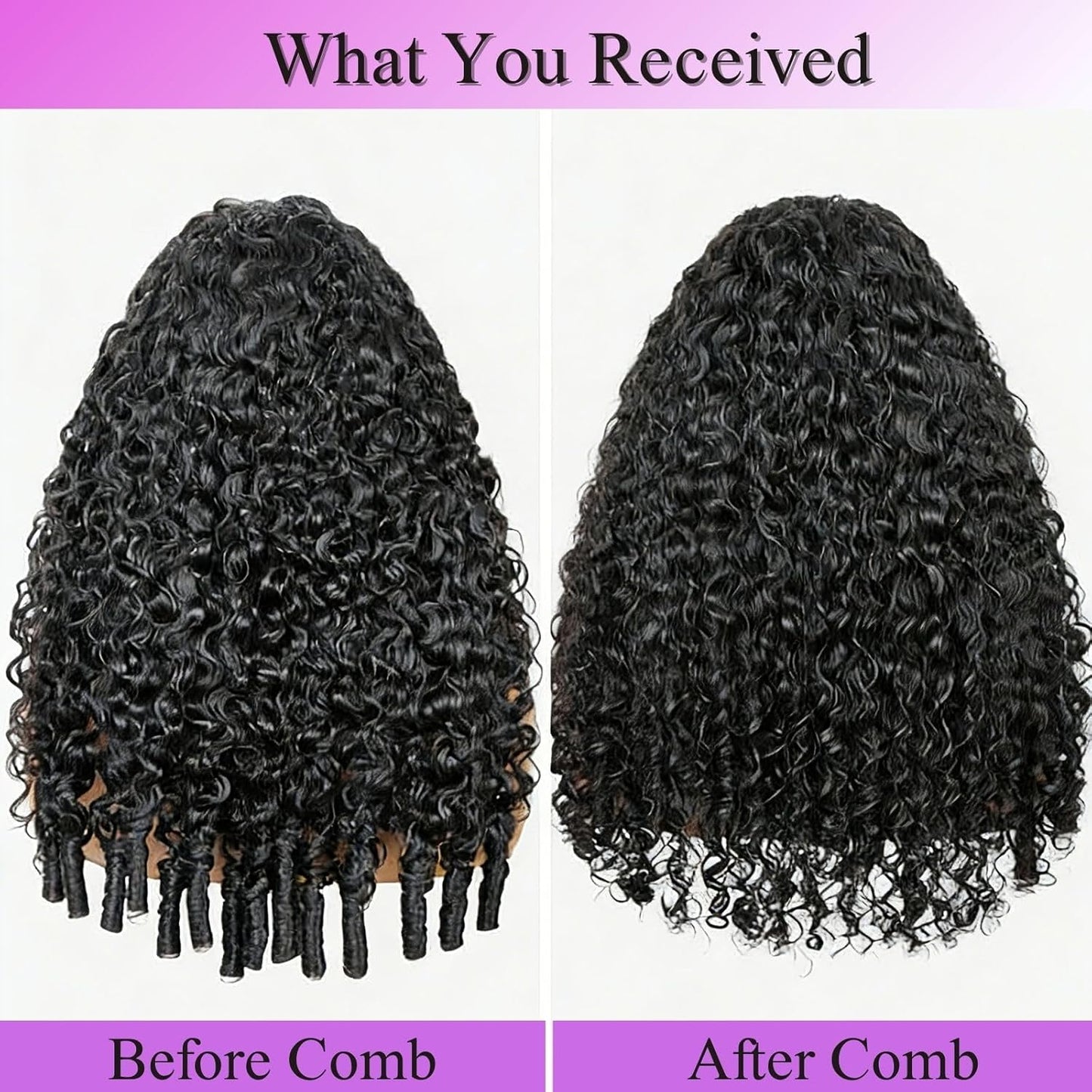 Burmese Curly Half Wig - 200% Density Human Hair | 14-Inch Glueless Flip Over for Black Women