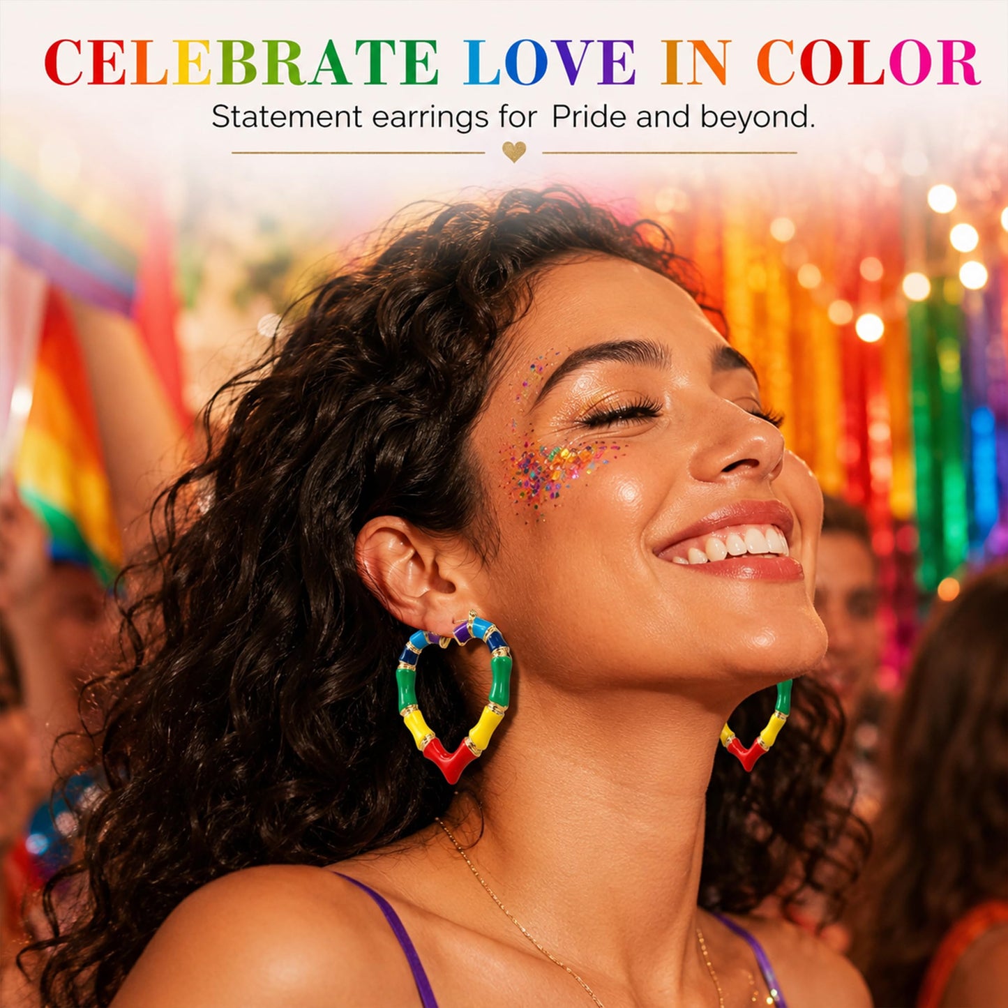 Pride Earrings Outfits for Women Colorful Rainbow Earrings Enamel Gay Lesbian Lgbt Bamboo Hoop Earring Pride Accessories Shirts for Women Rainbow Outfit Jewelry Gifts